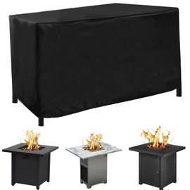 Fire Pit Table Cover ,44" L x 28" W x 24" H Waterproof Patio Outdoor Table Cover,600D Heavy Duty Fabric with PVC Coating,Weather Resistant,Fit for Table Propane Gas Firepit Table Cover