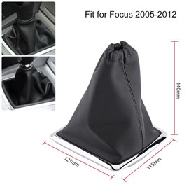 Car Gear Shift Stick, Gaiter Boot Universal PU Leather Auto Manual Gear Shift Knob Boot Dust Cover Replacement for Focus 2005-2012 (Black)