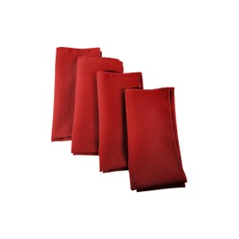 LA Linen 4-Pack Poly Blend Napkins - Soft, Washable, Stain & Wrinkle Resistant - Dinner & Party Napkins - 18x18 - Red