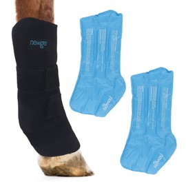 NEWGO Cooling Gaiters Horse Cooling Gaiters Horse Reusable for Injuries, Cooling Horse Knee 1 Bandage with 2 Ice Packs for Boots, and Hooves (Pack of 1)