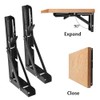 Hocansen 2Pcs Metal Foldable Brackets L Shelf Collapsible Brackets Black