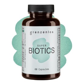 grenzenlos® Super Biotics with Probiotics & Prebiotics for a Healthy Intestinal Flora - Promotes Digestion, Strengthens the Immune System & Supports General Well-Being (60 Capsules for 60 Days)