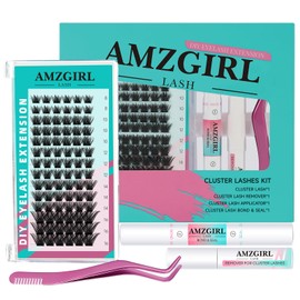 Diy Lash Extension Kit Lash Extensions Kit With Eyelash Glue and Remover, Eyelash Clusters Tweezer For Beginner Diy Individual Lashes Extension At Home Easy To Apply(84pcs,Blushing)