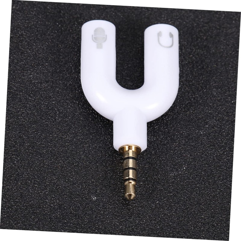 LALAFINA U Shape 3.5mm Headphone Splitter Adapter Mic Converter Stereo