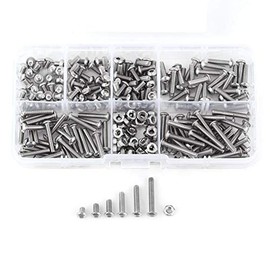 230 unids Tornillos y Tuercas Set M3 Metric Acero Inoxidable Hexagonal Socket Button Head Cap Tornillos Kit