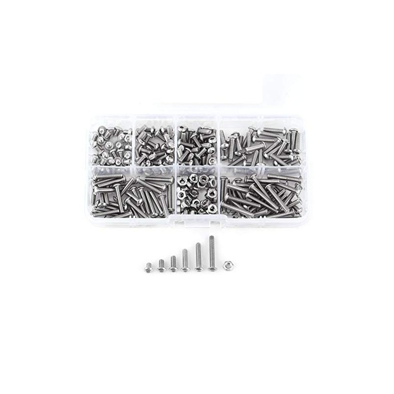 230 unids Tornillos y Tuercas Set M3 Metric Acero Inoxidable