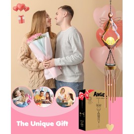 Qeeman Solar Angel Wind Chimes Garden Decor:Memorial Metal Ornaments for Outdoor Garden Yard Patio Balcony - Gifts for Women Grandma Mom