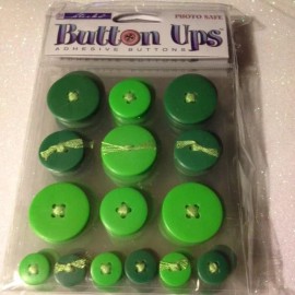 EK Success Sticko STICKO BUTTON UPS ADHESIVE BUTTONS GREEN BUTTONS BUTTON UP GREEN NEW 3D BUTTONS