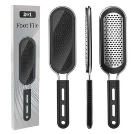 FREATECH Dual-Sided Foot File, Callus Remover with Nano Glass & Metal Surface, Professional Pedicure Tool for Hard Cracked Dead Skin, Foot Rasp for Heel Care, Exfoliation & Smoothing, Home Spa Shower