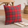 Set of 4 Christmas Scottish Tartan Cushion Covers, RedTartan Check