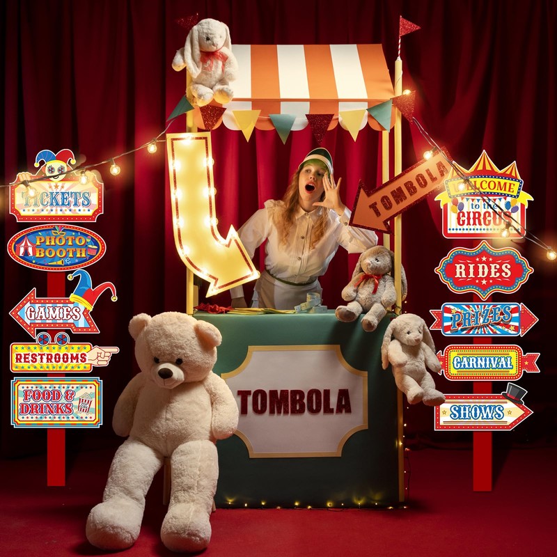 WEEPA 20 Pcs Circus Theme Party Decorations Circus Photo Booth