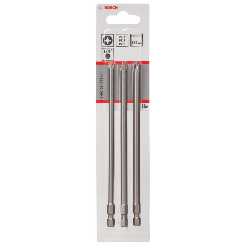 Bosch 2607001762 Screwdriver Bit, Pz, 152mm Length (Packing May Vary)