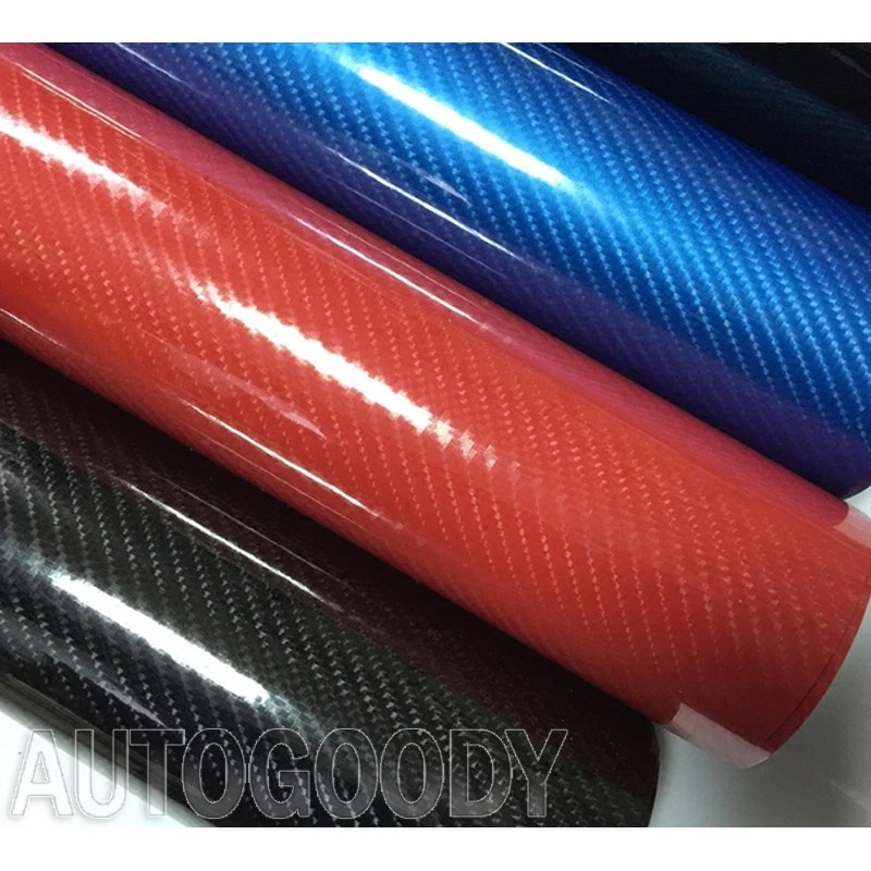 AUTOGOODY 48"x60" HIGH GLOSS 5D Blue Carbon Fiber Vinyl Wrap