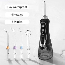 SARIN'S Water Flosser | Jet Flosser | Teeth Pick with 300ML 3Modes 4Tip Oral Irrigator | Rechargeable IPX7 Waterproof & Portable | Tooth polisher | Teeth Plaque Remover Water Teeth Cleaner