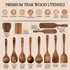 Wooden Spoons for Cooking – 12-Piece Teak Wood Utensil Set