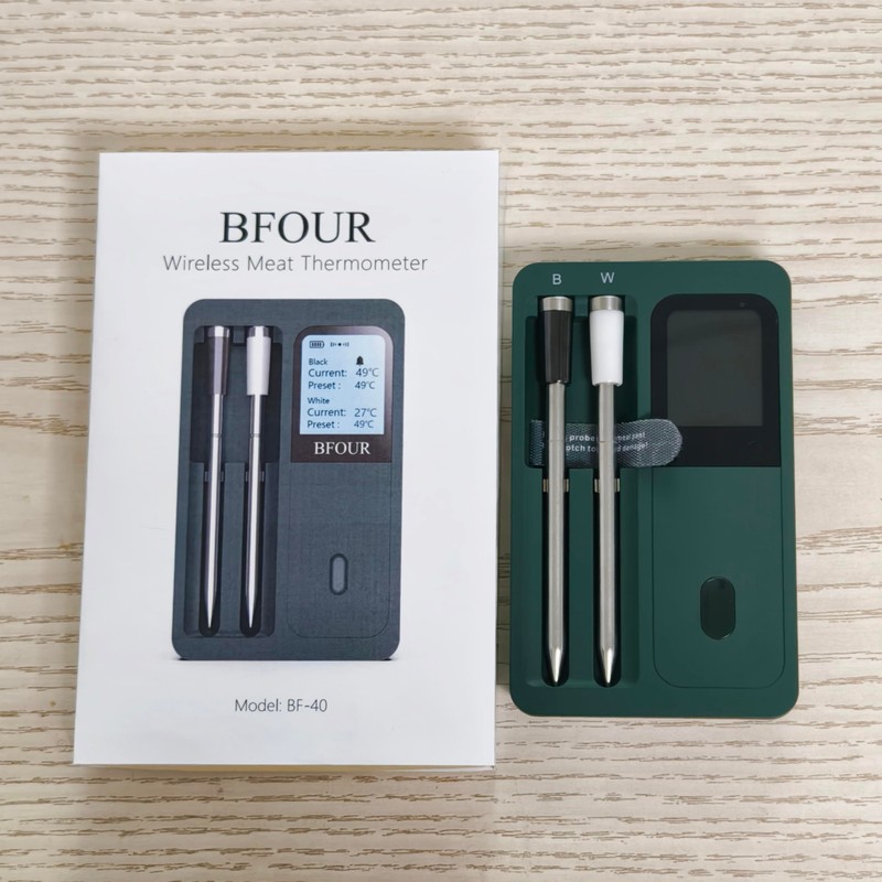 BFOUR Wireless Meat Thermometer with 2 Probes, 328FT Bluetooth Grill