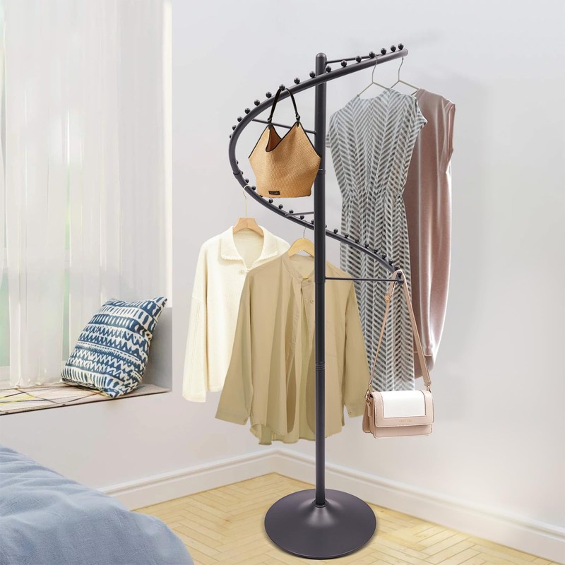 Spiral Rotating Clothing Rack, Heavy Duty Spiral Retail Costumer Garment