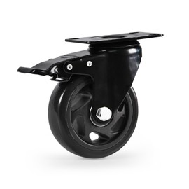 Caster Wheel, Heavy Duty 4 Inch Caster, Locking Swivel Caster Wheel for Cart, Furniture and Workbench, Black