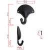 Fuxxer® Heavy Rustic Iron Hooks Wall Hooks Shell Design Black