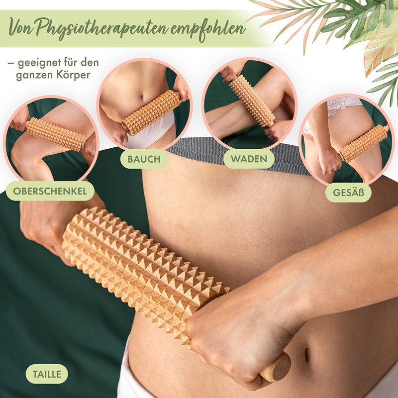 MagicBeech 100% Beech Wood Massage Roller - Wooden Massage Roller