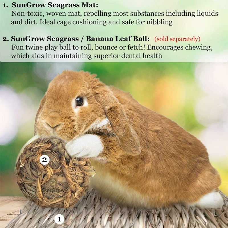 SunGrow Rabbit Grass Mat, Bunny Cage Accessories, Rabbit Stuff and