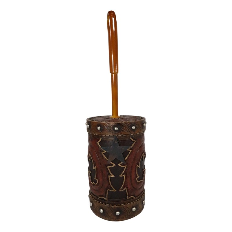 Rustic Western Lone Star Cowboy Country Bootcut Toilet Brush Scrub