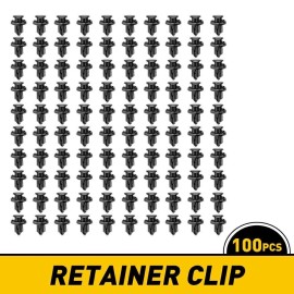 AQJ 100 Pcs Set Plastic Rivet Car Fender Bumper Push Pin Clips 10mm Hole For Honda