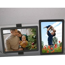 Car Picture Frame, Leather Vehicle Sun Visor 4x6 (Standard 6 Inches) Photo Holder Displays Both Horizontally and Vertically by Srandme (1pcs, Black)
