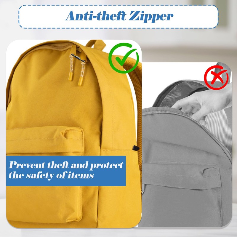 ELNX 6 Pcs Zipper Clips, Anti Theft Deterrent Zipper Locks