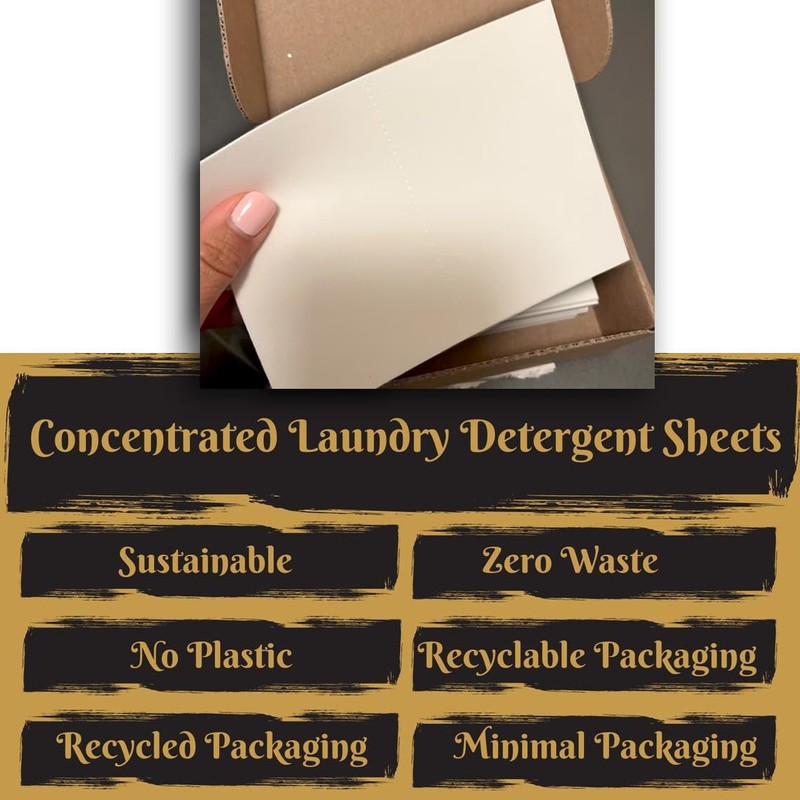 Detergent Sheets, Eco Clean Laundry Concentrated Sheets (Unscented, 40 Pack)