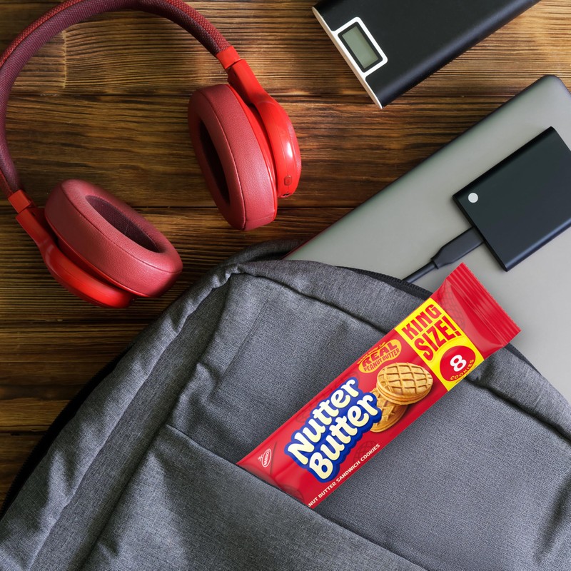 NUTTER BUTTER Peanut Butter Sandwich Cookies, King Size, 10-3.5 oz