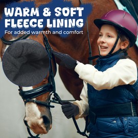 HANDLANDY Kids Equestrian Horse Riding Gloves, Durable, Comfortable, Grip for Young Riders Girls Boys (Small)