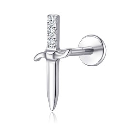 limerencia 20G Hypoallergenic Titanium Threadless Flat Back Stud with 6mm 8mm Post,G23 Implant Grade Press Fit Push in Piercing Earring for Helix Nose Tragus Conch Cartilage(1pc)