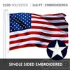 G128 Combo Pack: USA American Flag 3x5 Ft Embroidered Stars
