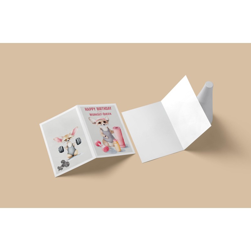 WBdesignz Card with Envelope - Workout Birthday Gym Birthday Cards