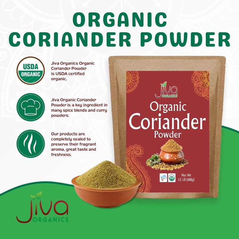 Jiva Organics Organic Ground Coriander Powder 1.5 LB Bulk Bag