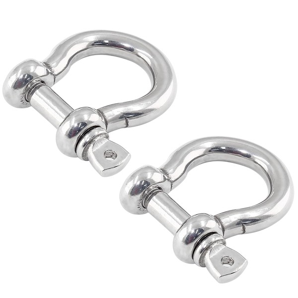 HARSKIYER 2pcs 12mm Screw Pin Anchor Shackle, 304 Stainless Steel