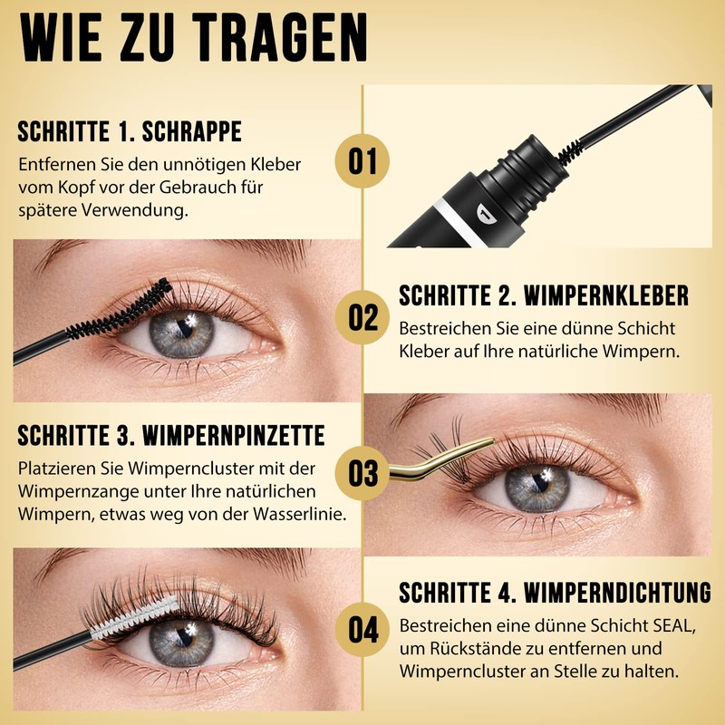 QUEWEL Individual Eyelashes, Pack of 320, Individual Eyelashes for Eye