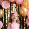 BOXOB Pink Confetti 2nd Birthday Hat, Glitter Sprinkle Party Number