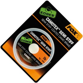 Fox Camotex Semi Stiff Coated Camo Braid 20 m - Leader Cord, Load Capacity: 20 lbs/9.1 kg