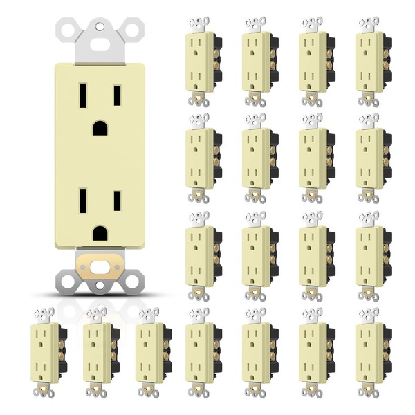 TOPELER Decorator Wall Receptacles, 15A 125V Standard Electrical Power Socket