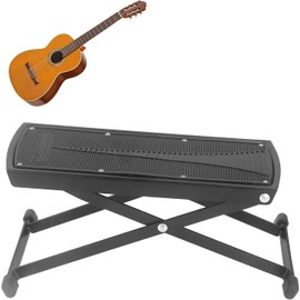 MUDUO Guitar Pedal,Guitar Foot Stool 6 Position Height Guitar Foot Rest Folding Extra Stable Foot Rest Stool with Rubber Feet and Non-Slip Rubber Pad for Classical Guitar Player