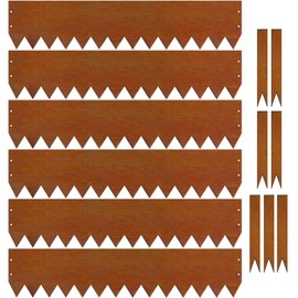 Meyoppm 40" LX10 H Corten Steel Landscape Edging, 6 Pack Metal Landscape Edging, Landscape Edging with 7 Clips and Gloves for Lawn, Flower Bed, Yard (Rust-Colored)