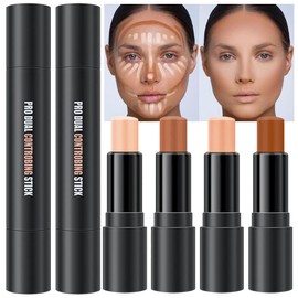 evpct 4 Colors Contour Stick Makeup Set Concealer Stick Cream Contouring Palette Makeup Kit for Beginners Nose Bronzer Sticks Liquid Contour Face Highlighter Makeup 02+03