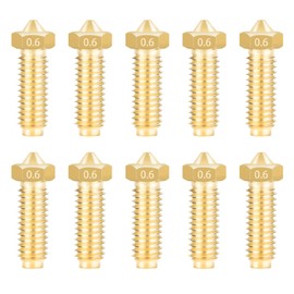 IdeaFormer 10 pieces 0.6 mm 3D printer brass nozzle, extruder cobra 2 brass nozzle set for 1.75 mm filament for Anycubic Kobra 2, Kobra 2 Pro, Kobra 2 Neo, Kobra 2 Plus, Kobra 2 Max 3D printers