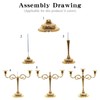 SUJUN 3-Candle Metal Candelabra Candlestick Holders 10.6 inch Tall Candle