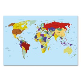 Postereck - 0672 - High Quality World Map Poster | in Russian Writing World Map Wall for Hanging | Classroom School World Map Wall | Map World XXL | Poster - 3:2-30.0 cm x 20.0 cm