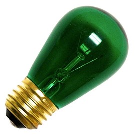 Bulbrite 701411 - 11S14TG - 11 Watt S14 Transparent Green Sign Light Bulb