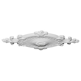 Ekena Millwork CM23RO1 Quentin Ceiling Medallion, 23 1/2"W x 12 1/4"H x 1 1/2"P, Factory Primed