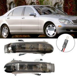 Topteng Paar Seitenspiegel LED-Blinker passend für Benz S-Klasse W220 1999-2002, passend für Benz CL-Klasse W215 1999-2003